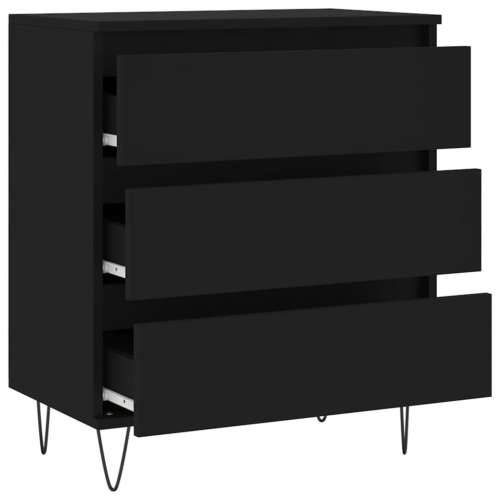 Komoda crna 60 x 35 x 70 cm od konstruiranog drva - Crna 1 Cijena