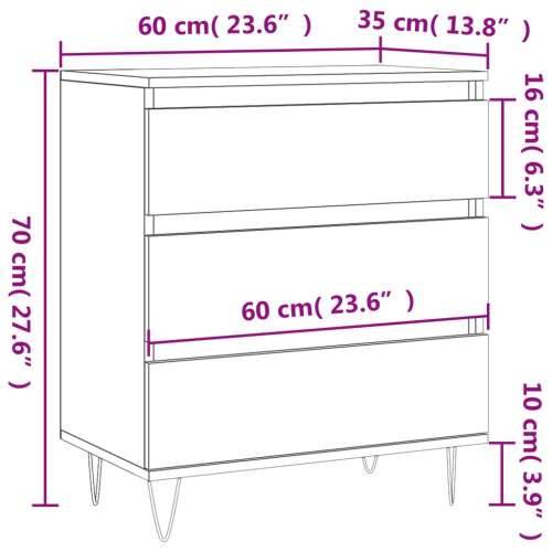Komoda siva boja betona 60x35x70 cm od konstruiranog drva - Beton siva 1 Cijena