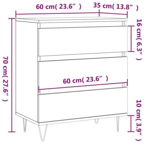 Komoda sivog hrasta sonome 60x35x70 cm od konstruiranog drva - Sivi hrast sonoma 1 Cijena