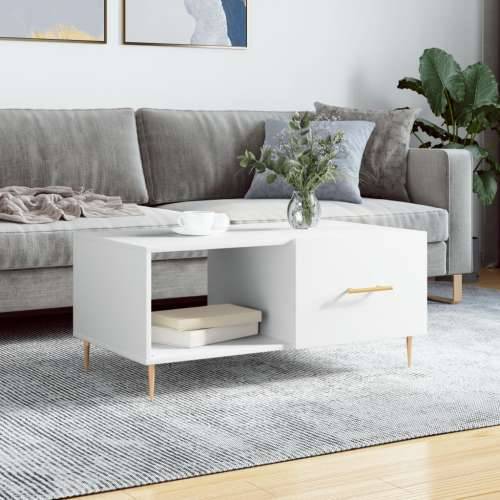 Stolić za kavu bijeli 90 x 50 x 40 cm od konstruiranog drva - Bijela 1 Cijena