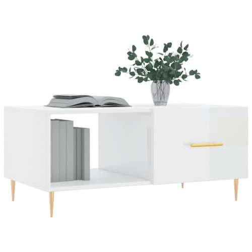 Stolić za kavu sjajni bijeli 90 x 50 x 40 cm konstruirano drvo - Visoko sjajno bijela 1 Cijena