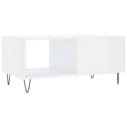 Stolić za kavu sjajni bijeli 90 x 50 x 40 cm konstruirano drvo - Visoko sjajno bijela 1 Cijena
