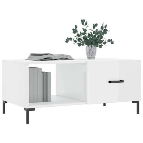 Stolić za kavu sjajni bijeli 90 x 50 x 40 cm konstruirano drvo - Visoko sjajno bijela 1 Cijena