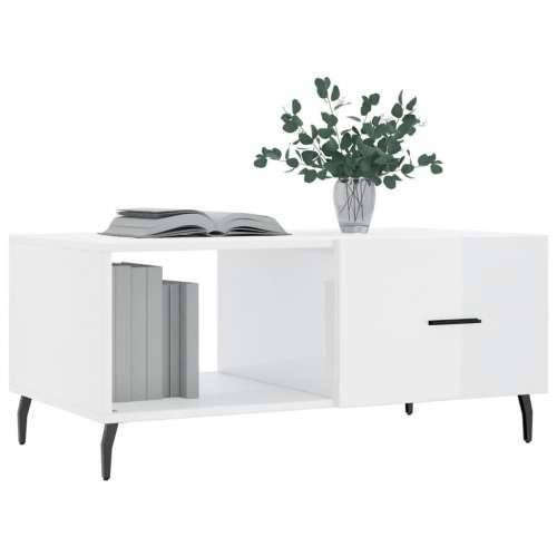Stolić za kavu sjajni bijeli 90 x 50 x 40 cm konstruirano drvo - Visoko sjajno bijela 1 Cijena