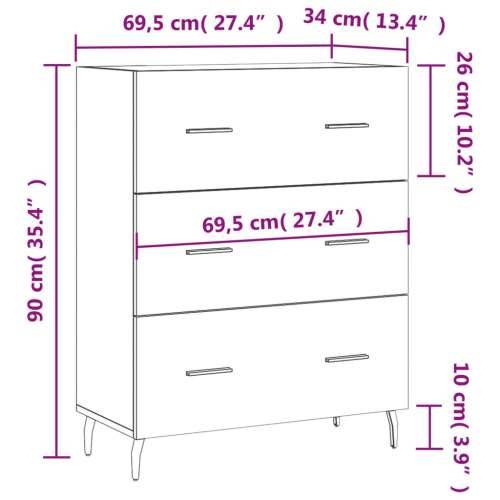 Komoda sjajna bijela 69,5x34x90 cm od konstruiranog drva - Visoko sjajno bijela 1 Cijena