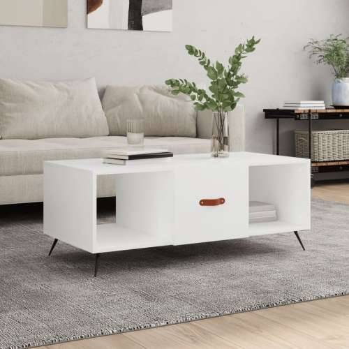 Stolić za kavu bijeli 102 x 50 x 40 cm od konstruiranog drva - Bijela 1 Cijena