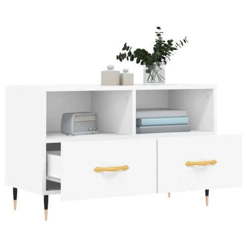 TV ormarić bijeli 80 x 36 x 50 cm od konstruiranog drva - Bijela 1 Cijena