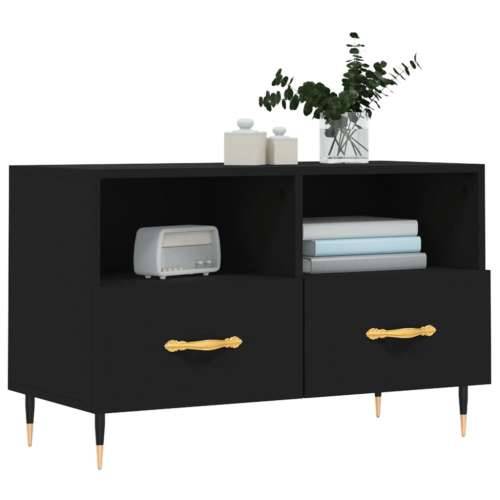 TV ormarić crni 80 x 36 x 50 cm od konstruiranog drva - Crna 1 Cijena