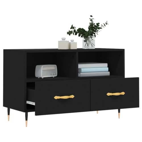 TV ormarić crni 80 x 36 x 50 cm od konstruiranog drva - Crna 1 Cijena