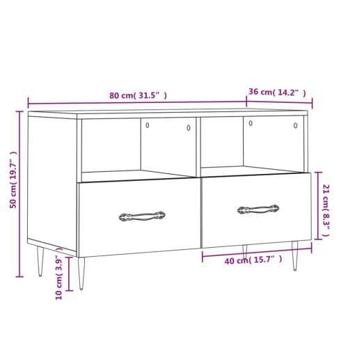 TV ormarić crni 80 x 36 x 50 cm od konstruiranog drva - Crna 1 Cijena