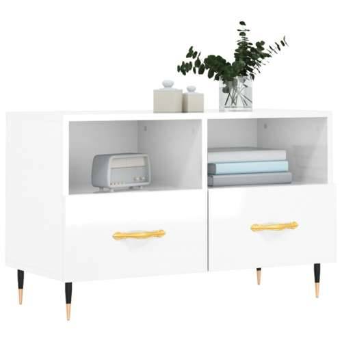 TV ormarić sjajni bijeli 80 x 36 x 50 cm od konstruiranog drva - Visoko sjajno bijela 1 Cijena