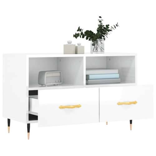 TV ormarić sjajni bijeli 80 x 36 x 50 cm od konstruiranog drva - Visoko sjajno bijela 1 Cijena