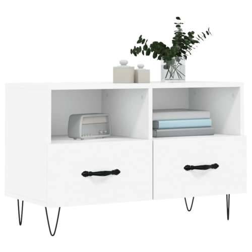 TV ormarić bijeli 80 x 36 x 50 cm od konstruiranog drva - Bijela 1 Cijena
