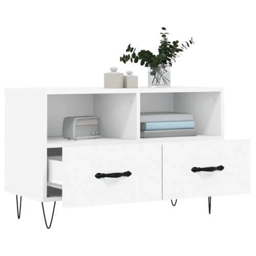TV ormarić bijeli 80 x 36 x 50 cm od konstruiranog drva - Bijela 1 Cijena