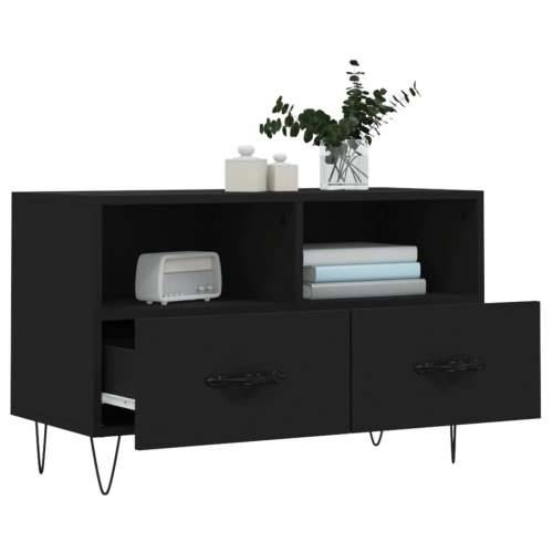 TV ormarić crni 80 x 36 x 50 cm od konstruiranog drva - Crna 1 Cijena