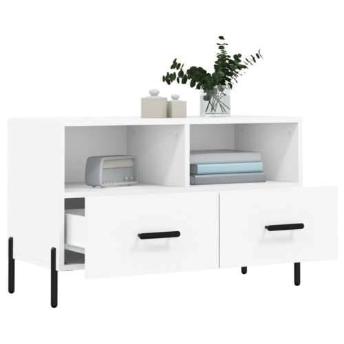TV ormarić bijeli 80 x 36 x 50 cm od konstruiranog drva - Bijela 1 Cijena