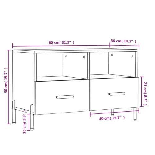 TV ormarić bijeli 80 x 36 x 50 cm od konstruiranog drva - Bijela 1 Cijena