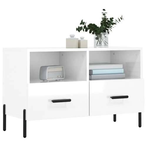 TV ormarić sjajni bijeli 80 x 36 x 50 cm od konstruiranog drva - Visoko sjajno bijela 1 Cijena
