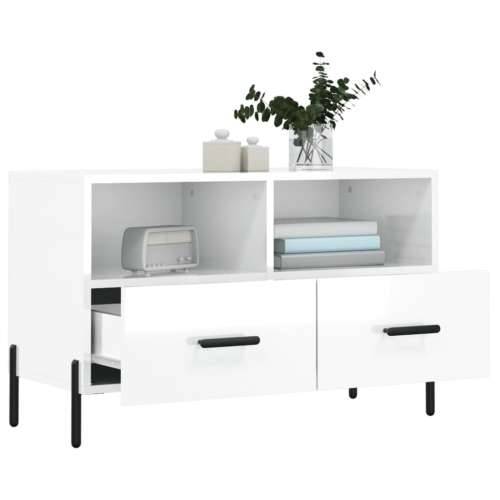 TV ormarić sjajni bijeli 80 x 36 x 50 cm od konstruiranog drva - Visoko sjajno bijela 1 Cijena