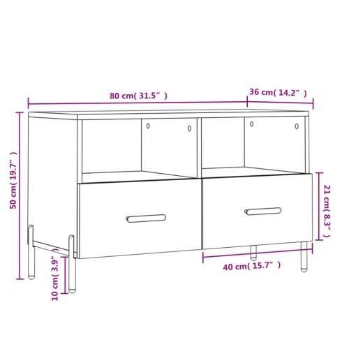 TV ormarić sjajni bijeli 80 x 36 x 50 cm od konstruiranog drva - Visoko sjajno bijela 1 Cijena