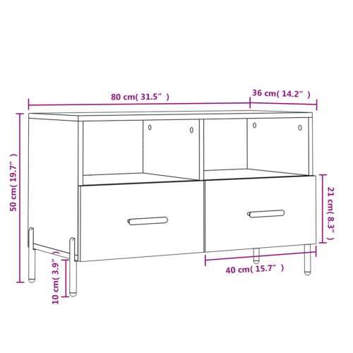 TV ormarić boja betona 80 x 36 x 50 cm konstruirano drvo - Beton siva 1 Cijena