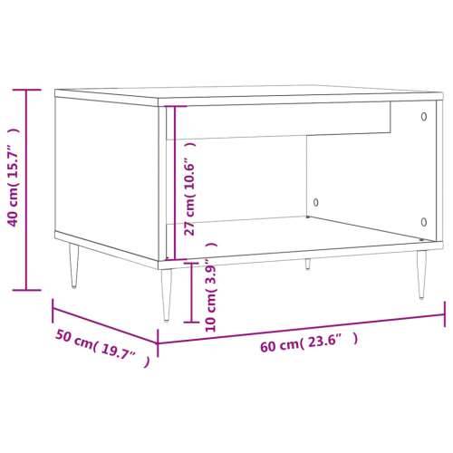 Stolić za kavu crni 60 x 50 x 40 cm od konstruiranog drva Crna 1 Cijena