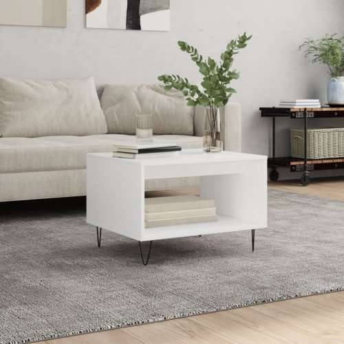 Stolić za kavu bijeli 60 x 50 x 40 cm od konstruiranog drva - Bijela 1 Cijena