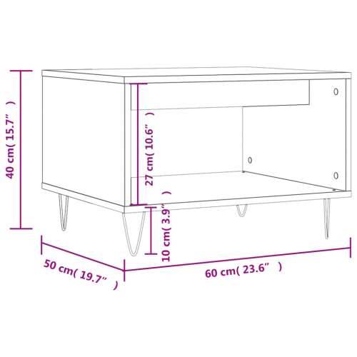 Stolić za kavu boja hrasta 60 x 50 x 40 cm konstruirano drvo - Dimljeni hrast 1 Cijena