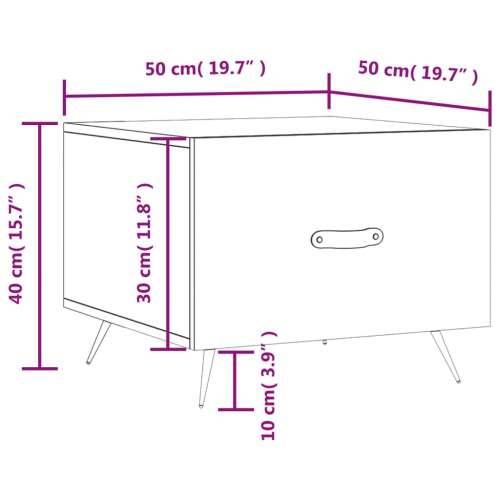 Stolić za kavu boja hrasta 50 x 50 x 40 cm konstruirano drvo Dimljeni hrast 1 Cijena