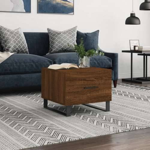 Stolić za kavu smeđa boja hrasta 50x50x40 cm konstruirano drvo - Smeđi hrast 1 Cijena