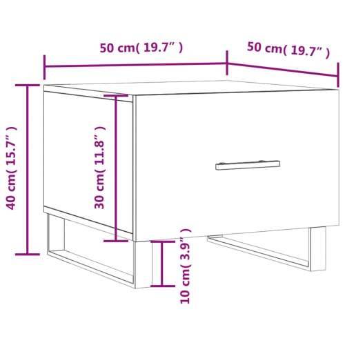 Stolić za kavu smeđa boja hrasta 50x50x40 cm konstruirano drvo - Smeđi hrast 1 Cijena