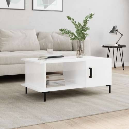 Stolić za kavu sjajni bijeli 90 x 50 x 40 cm konstruirano drvo Cijena