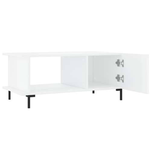 Stolić za kavu sjajni bijeli 90 x 50 x 40 cm konstruirano drvo Cijena