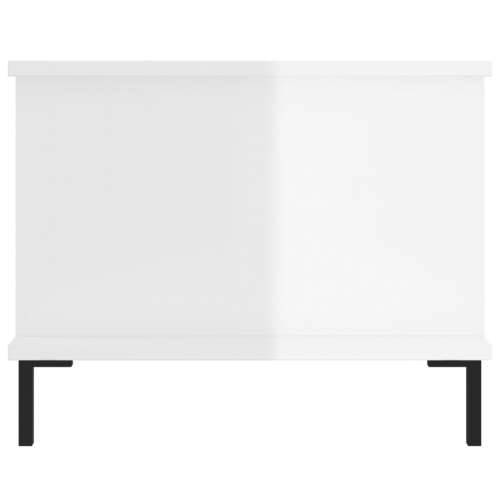 Stolić za kavu sjajni bijeli 90 x 50 x 40 cm konstruirano drvo Cijena