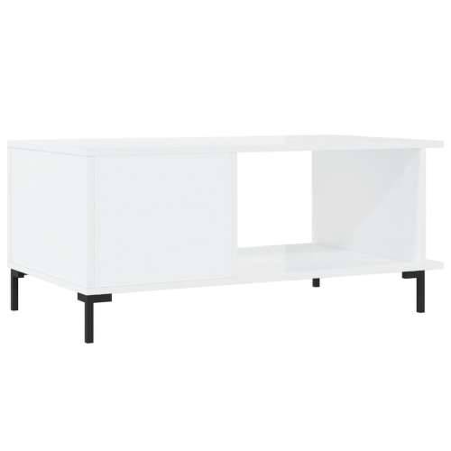 Stolić za kavu sjajni bijeli 90 x 50 x 40 cm konstruirano drvo Cijena