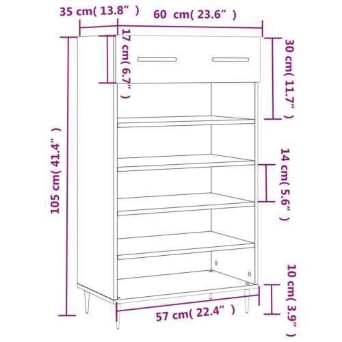 Ormarić za cipele sjajni bijeli 60x35x105 cm konstruirano drvo Visoko sjajno bijela 1 Cijena