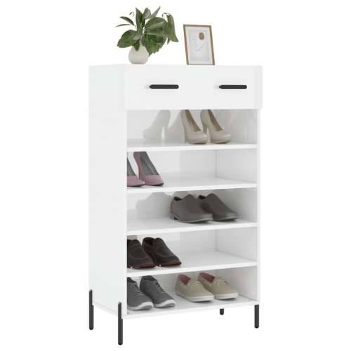 Ormarić za cipele sjajni bijeli 60x35x105 cm konstruirano drvo - Visoko sjajno bijela 1 Cijena