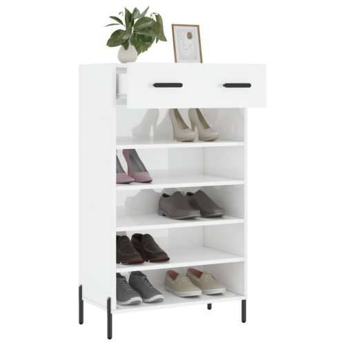 Ormarić za cipele sjajni bijeli 60x35x105 cm konstruirano drvo - Visoko sjajno bijela 1 Cijena