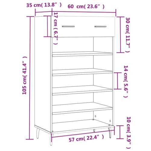 Ormarić za cipele crni 60 x 35 x 105 cm od konstruiranog drva Crna 1 Cijena