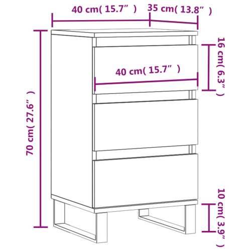 Komoda boja dimljenog hrasta 40 x 35 x 70 cm konstruirano drvo - Dimljeni hrast 1 Cijena