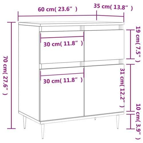 Komoda sivog hrasta sonome 60x35x70 cm od konstruiranog drva Cijena