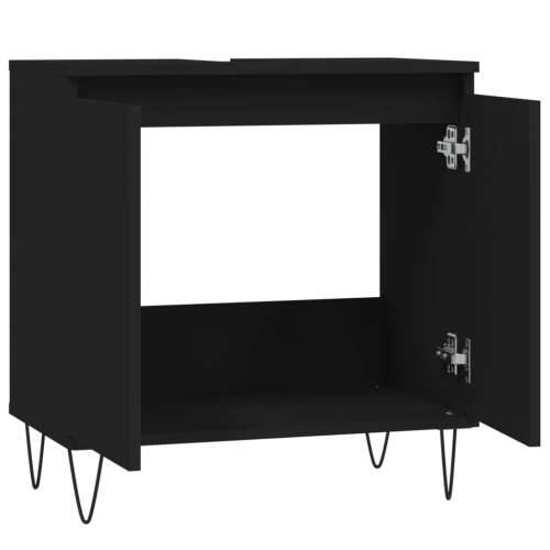 Kupaonski ormarić crni 58 x 33 x 60 cm od konstruiranog drva Crna 1 Cijena