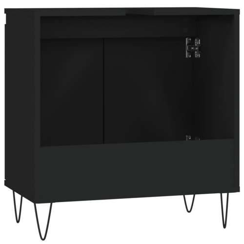 Kupaonski ormarić crni 58 x 33 x 60 cm od konstruiranog drva Crna 1 Cijena