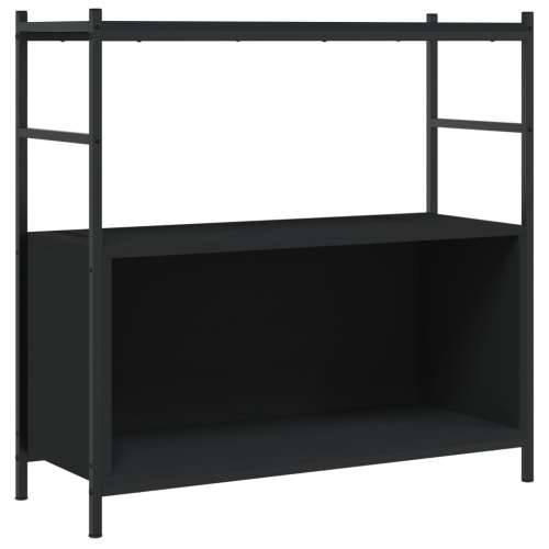 Regal za knjige crni 80x30x78,5 cm konstruirano drvo i željezo - Crna 1 78.5 cm Polica Cijena
