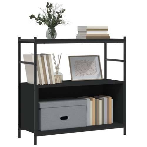 Regal za knjige crni 80x30x78,5 cm konstruirano drvo i željezo - Crna 1 78.5 cm Polica Cijena