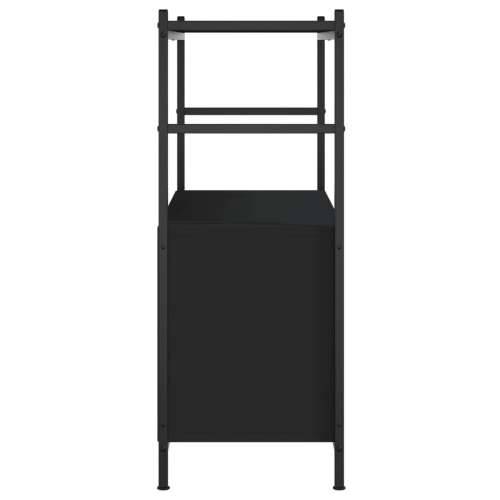 Regal za knjige crni 80x30x78,5 cm konstruirano drvo i željezo - Crna 1 78.5 cm Polica Cijena