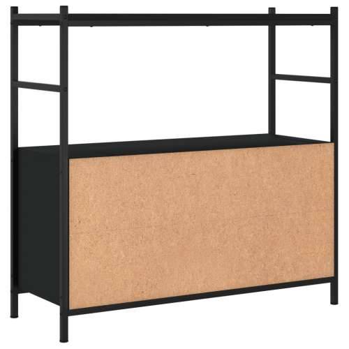 Regal za knjige crni 80x30x78,5 cm konstruirano drvo i željezo - Crna 1 78.5 cm Polica Cijena