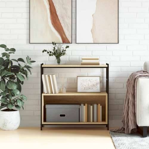 Regal za knjige boja hrasta 80 x 30 x 78,5 cm od drva i željeza - sonoma hrast 1 78.5 cm Polica Cijena