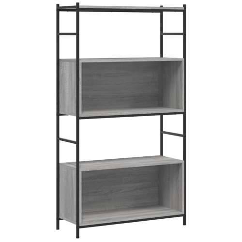 Regal za knjige siva boja hrasta 80x30x145,5 cm drvo i željezo - Sivi hrast sonoma 1 145.5 cm Polica Cijena