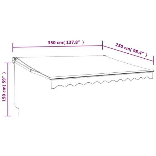 Tenda na uvlačenje krem 3,5 x 2,5 m od tkanine i aluminija Cijena